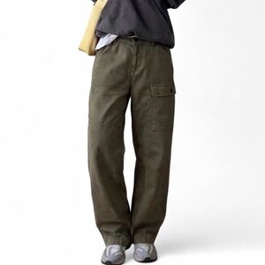 Reformation Bailey High Rise Utility Pant in olive green